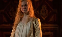 Elle Fanning as a pregnant Catherine in episode one, season two of The Great