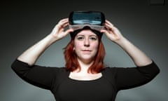 Stef Keegan photographed with her Virtual Reality headset. Stef Keegan is Producer, 3D Artist and " Gamer Nerd".