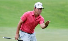 U.S. Open - Round Three<br>HARTFORD, WI - JUNE 17: Brian Harman of the United States reacts after a putt on the 16th green during the third round of the 2017 U.S. Open at Erin Hills on June 17, 2017 in Hartford, Wisconsin. (Photo by Jamie Squire/Getty Images)