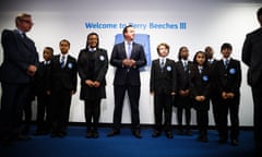 David Cameron and Michael Gove (left) visit Perry Beeches III free school in Birmingham, September 2013.