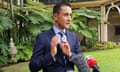 New Queensland LNP leader David Crisafulli speaks to the media during a press conference at Queensland parliament in Brisbane, Thursday, November 12, 2020. (AAP Image/Martin Silk) NO ARCHIVING