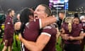 Queensland captain Ali&nbsp;Brigginshaw celebrates the Maroons’ State of Origin series win.