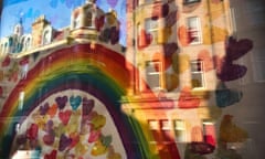 A rainbow in Bath Street in Edinburgh.