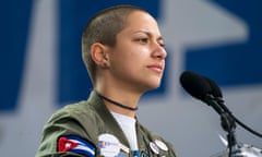 March For Our Lives<br>epaselect epa06627406 Emma Gonzalez, a survivor of the school shooting at Marjory Stoneman Douglas High School, speaks at the March For Our Lives in Washington, DC, USA, 24 March 2018. March For O r Lives student activists demand that their lives and safety become a priority, and an end to gun violence and mass shootings in our schools  EPA/JIM LO SCALZO