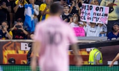 Fans greet Lionel Messi at Red Bull Arena on Saturday night