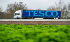 A Tesco lorry on the M4
