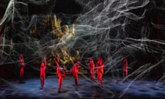 a scene from the world premiere of UniVerse: A Dark Crystal Odyssey by Wayne McGregor at the Linbury theatre.