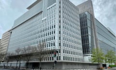 The World Bank Group building is viewed on an empty street in Washington, DC.