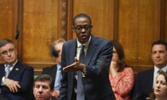 Bim Afolami speaks during PMQs in the House of Commons.