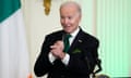 Joe Biden speaks during a St Patrick's Day reception in the East Room of the White House on Friday.