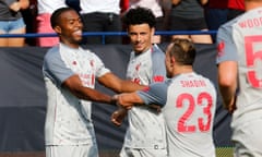 Daniel Sturridge celebrates after scoring against Manchester United on Saturday.