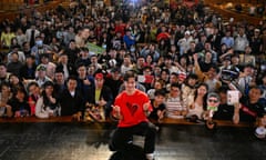 Zhou Guanyu poses for a pictures with fans after the world premiere of the The First One in Shanghai this week