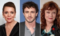 Gaza auction composite: Olivia Colman, Paul mescal, Susan Sarandon