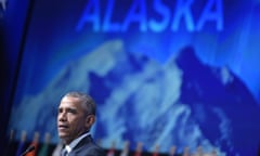 US president Barack Obama at the Glacier conference in Anchorage, Alaska.