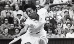 Althea Gibson Dies<br>UNDATED: Althea Gibson of the United States plays during Wimbledon 1956. Gibson, the first black person to win Wimbledon and the U.S. national title, died September 28, 2003 at the age of 76. (Photo by Hulton Archive/Getty Images)