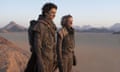 Timothée Chalamet and Rebecca Ferguson in Dune.