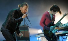 Thom Yorke, Jonny Greenwood<br>FILE - In this April 14, 2012 file photo, Thom Yorke, left, and Jonny Greenwood of Radiohead perform during the band's headlining set at the 2012 Coachella Valley Music and Arts Festival in Indio, Calif. Radioheads ninth studio album A Moon Shaped Pool is now available to purchase on iTunes and Amazon and stream on Tidal and Apple Music. The groundbreaking rock group released two songs, Burn the Witch and Daydreaming, online earlier in the week in a lead-up to the 11-track albums release Sunday, May 8, 2016. (AP Photo/Chris Pizzello, File)