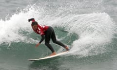 Former world champion Sofía Mulánovich surfs in Punta Hermosa, 2010.