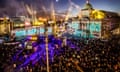 UK City of Culture 2017<br>Embargoed to 0001 Thursday December 28 File photo dated 1/1/2017 of an installation titled We Are Hull by artist Zolst Balogh is projected onto buildings in the city's Queen Victoria Square, forming part of the Made in Hull series marking the official opening of Hull's tenure as UK City of Culture. Hull's year as UK City of Culture has been described as an "unmitigated rip-roaring, awe-inspiring, life-enhancing success" by Arts Council England as organisers and civic leaders vow to build on its legacy in 2018. PRESS ASSOCIATION Photo. Issue date: Thursday December 28, 2017. The UK's second-ever City of Culture tenure has been widely praised, especially for how it has included so many local people, and is estimated to have provided an economic boost for Hull set to exceed the bid's forecast of £60m. See PA story ARTS Hull. Photo credit should read: Danny Lawson/PA Wire