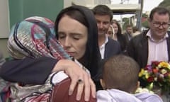 Jacinda Ardern<br>FILE - In this Sunday, March 17, 2019 image made from video, New Zealand’s Prime Minister Jacinda Ardern, center, hugs and consoles a woman as she visited Kilbirnie Mosque, in Wellington. Ardern was hailed around the world for her decisive response to the two mosque shootings by a white nationalist who killed 50 worshippers. For many Muslims, her most consequential move was immediately labeling the attack an act of terrorism. Community leaders and researchers say that for too long, terrorism was considered a “Muslim problem” and that a double standard persists when attacker is white and non-Muslim. (TVNZ via AP, File)