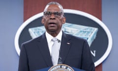 Lloyd Austin speaks during a Pentagon press briefing at the Pentagon