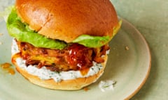 Meera Sodha’s onion and potato bhaji burgers.