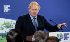 Boris Johnson at the launch of the UN climate crisis talks, February 2020