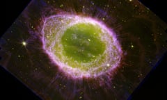 An image of the Ring Nebula captured by the James Webb Space Telescope