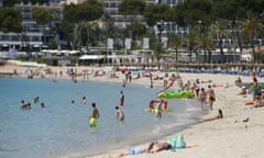 Beachgoers at Magaluf