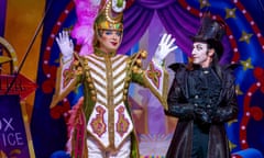 Julian Clary as The Ringmaster and Paul O’Grady as Baron Von Savage in Goldilocks and The Three Bears at The London Palladium. 