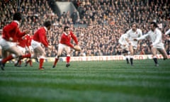 Phil Bennett in possession for Wales against England