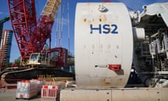 A tunnel boring machine at the HS2 site near Old Oak Common in west London. 