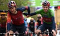 Geraint Thomas and his Ineos teammate Tao Geoghegan Hart during the Tour of the Alps