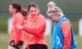 Jess Breach with Natasha Hunt in England training