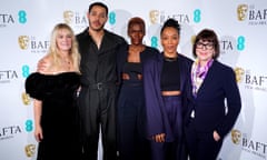 A multitude of talent … Bafta rising star award 2023 nominations with L to r, Edith Bowman, Daryl McCormack, Sheila Atim, Naomi Ackie and Bafta CEO Jane Millichip.