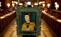 A portrait of King Richard the Third inside Leicester Cathedral.<br>D1H2YT A portrait of King Richard the Third inside Leicester Cathedral.