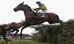 Gilgamboa ridden by Robbie Power, clears the last fence before finishing fourth in Saturday’s Grand National at Aintree.