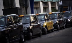 Queue of black cabs