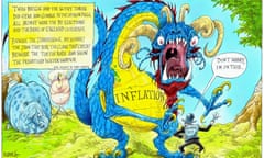 Chris Riddell illustration of Sunak v Jaberwocky