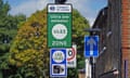 A  Ulez sign in Lewisham, south London