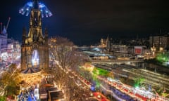 Edinburgh’s Christmas German market in Princes Street Gardens.