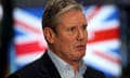 Keir Starmer in front of union flag graphic