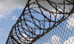 Razor wire on a fence at youth detention facility