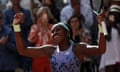 Coco Gauff after her victory against Martina Trevisan.