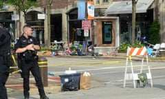 Multiple people shot at July 4 parade in US state of Illinois<br>HIGHLAND PARK, ILLINOIS, USA, JULY 05-An empty chairs and bicycles remain near the scene of the shooting in Highland Park, Illinois, on Monday, July 5, 2022. (Photo by Jacek Boczarski/Anadolu Agency via Getty Images)