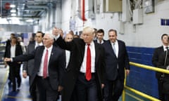 Donald Trump, Mike Pence<br>President-elect Donald Trump and Vice President-elect Mike Pence wave as they visit a Carrier factory, Thursday, Dec. 1, 2016, in Indianapolis, Ind. (AP Photo/Evan Vucci)
