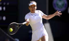 Simona Halep in action at last year’s Wimbledon.