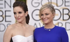 Tina Fey,Amy Poehler<br>FILE - In this Jan. 11, 2015, file photo, Tina Fey, left, and Amy Poehler arrive at the 72nd annual Golden Globe Awards in Beverly Hills, Calif. The 78th Golden Globes will for the first time be held on two coasts, with Tina Fey live in New York and Amy Poehler in Beverly Hills, Calif., a person close to the show said Tuesday, Feb. 2, 2021, as the annual Hollywood ceremony adapts to the pandemic. (Photo by John Shearer/Invision/AP, File)