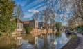 The River Lea passing through Ware, Hertfordshire, England<br>M9875H The River Lea passing through Ware, Hertfordshire, England