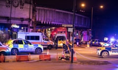 London Bridge Incident<br>© Licensed to London News Pictures. 03/06/2017. London, UK. Police deal with an ongoing incident at London Bridge. A white van is reported to have veered off the road and hit a number of pedestrians. Photo credit: Rob Pinney/LNP